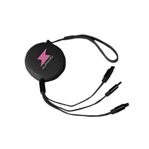 Retractable 3-Port USB Keychain Charger - Ink Black